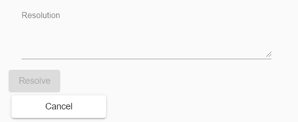 Screenshot showing options when resolving a discussion where no alternative text has been suggested.