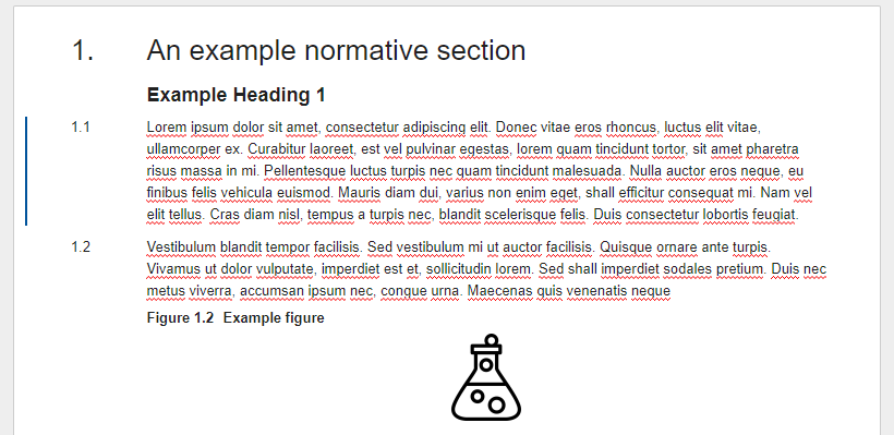 Screenshot showing an example of a selected clause in the CARS authoring pad