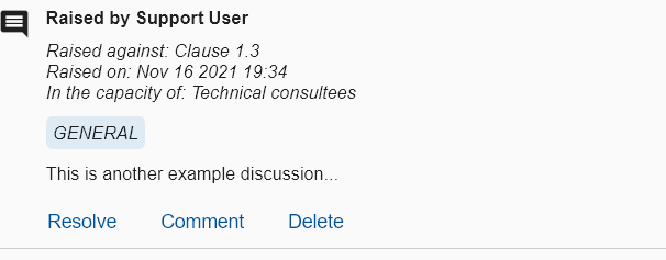 Screenshot showing the resolve button under a discussion summary.