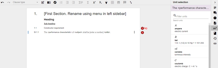 CARS screenshot showing the Unit selection side panel
