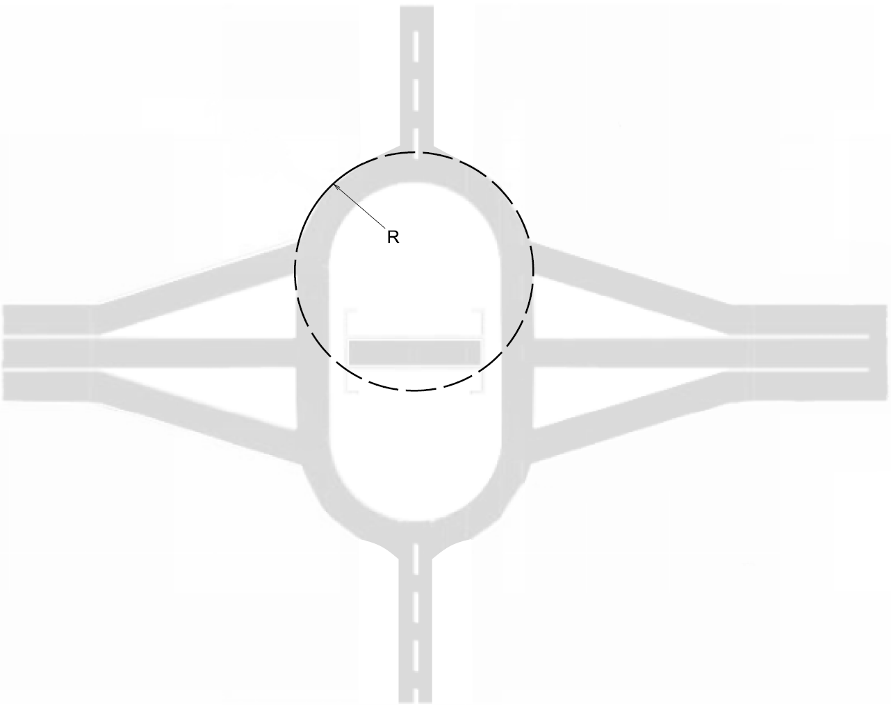 Design features and main geometric elements of a mini-roundabout